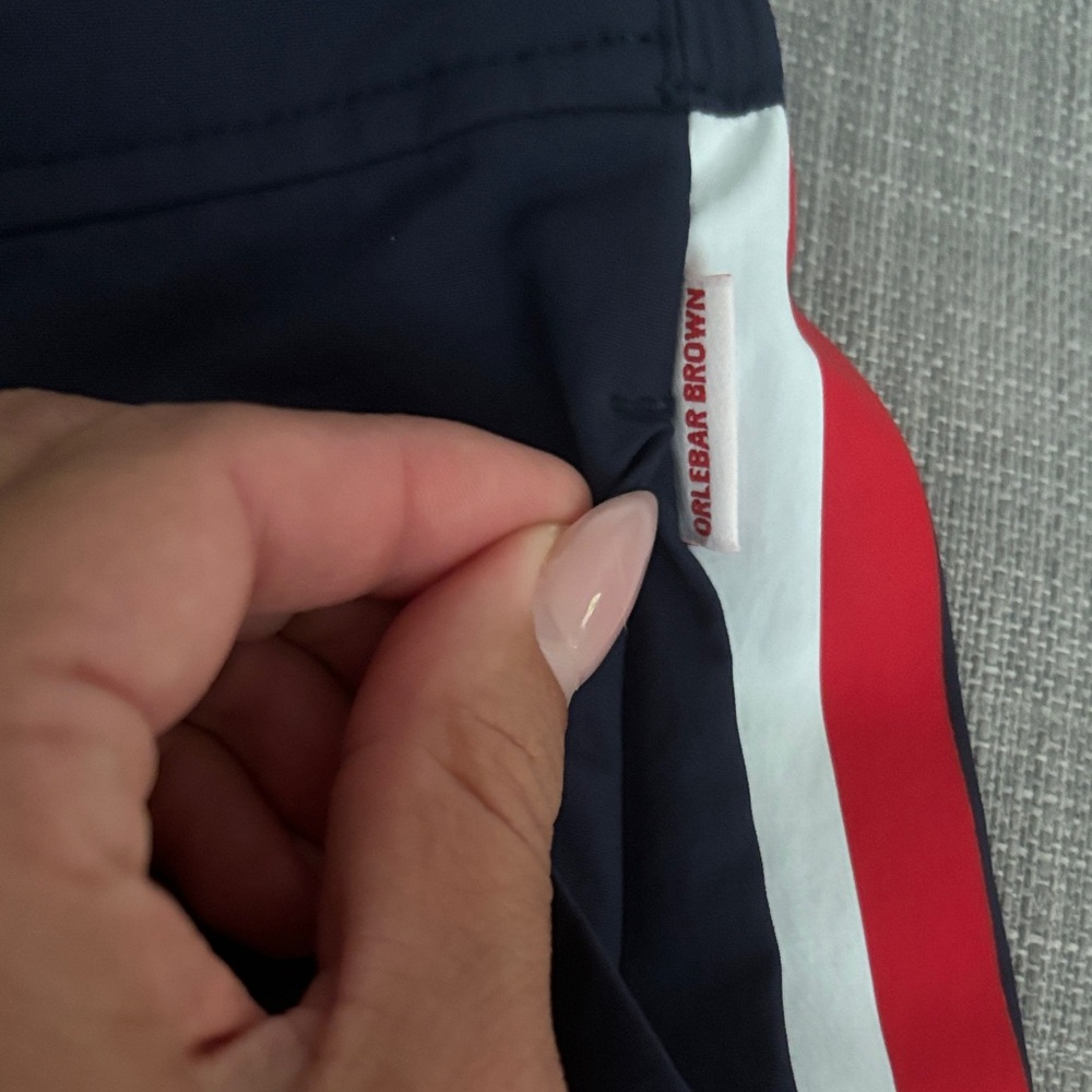 Orlebar Brown Dark Blue Swim Shorts with Red Accent - Picture 3 of 6